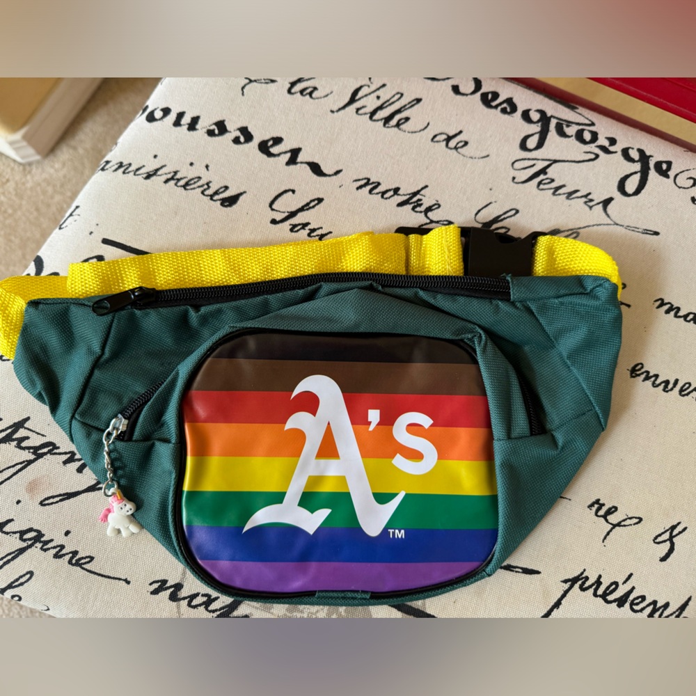 Oakland A's Pride Stadium Giveaway Rainbow and Unicorn Crossbody Fanny Pack Bag